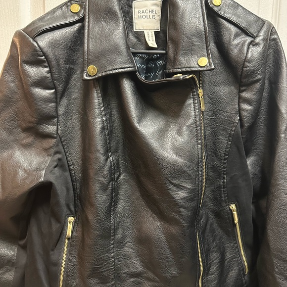 Rachel Hollis women's Black Leather Jacket size 16/ NWOT B64 - Picture 2 of 4